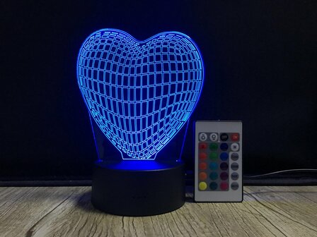 3D LED Creative Lamp Sign Hart - Complete Set